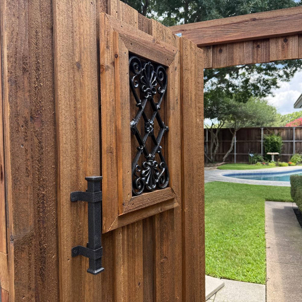 Wood fence gate