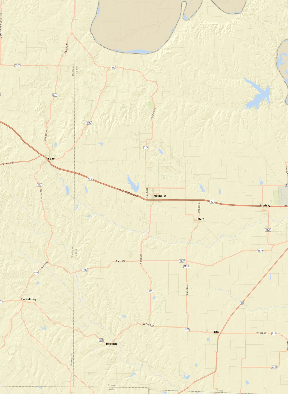 Street map of Muenster with numbered pins for each neighborhood we serve